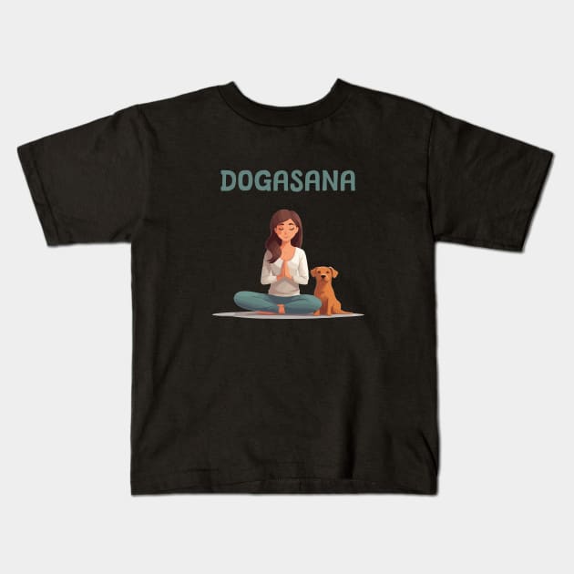 Dogasana Kids T-Shirt by Patterns-Hub